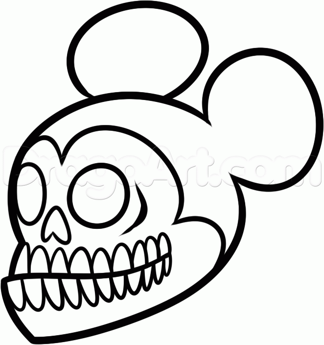How to Draw Tattoo Mickey Mouse, Step by Step, Disney Characters ...