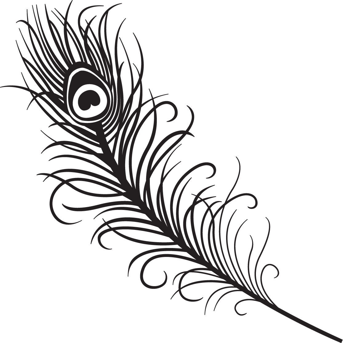 Peacock Feather Clipart Black And White | Clipart Panda - Free ...