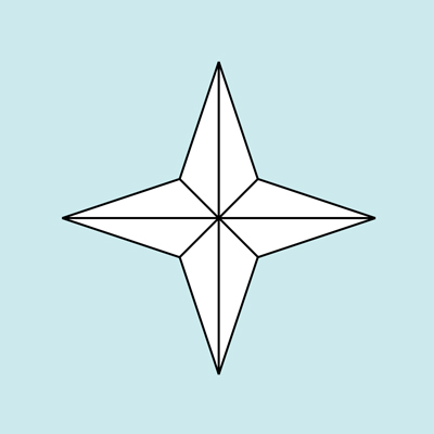Create a Four-Point Star | How to Paint a Compass Rose and Stripes ...