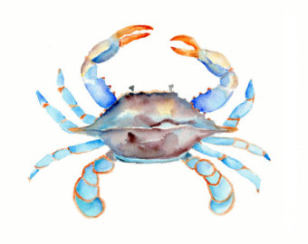 Popular items for crab watercolor on Etsy