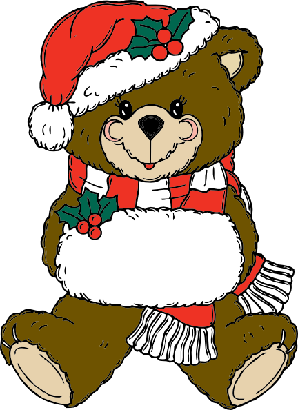 Christmas Bear clip art - vector clip art online, royalty free ...