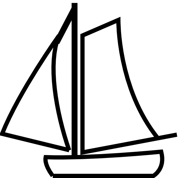 Sailing Boat White clip art - vector clip art online, royalty free ...