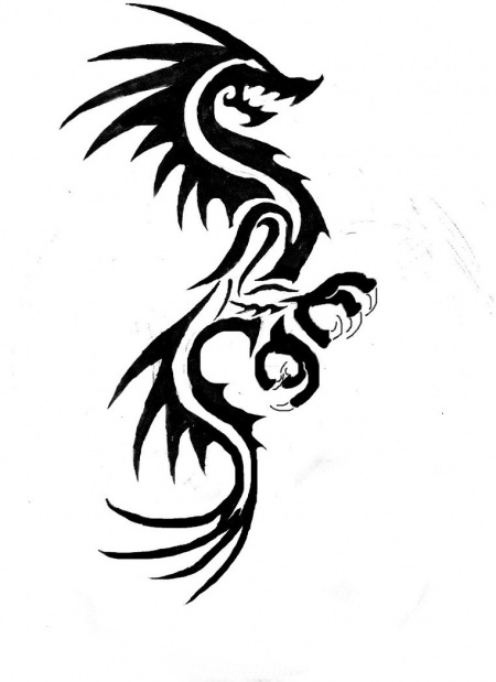 Tribal Dragon Arm Hands Wrist Elbow Tribal Tribe Tattoos Tattoo ...