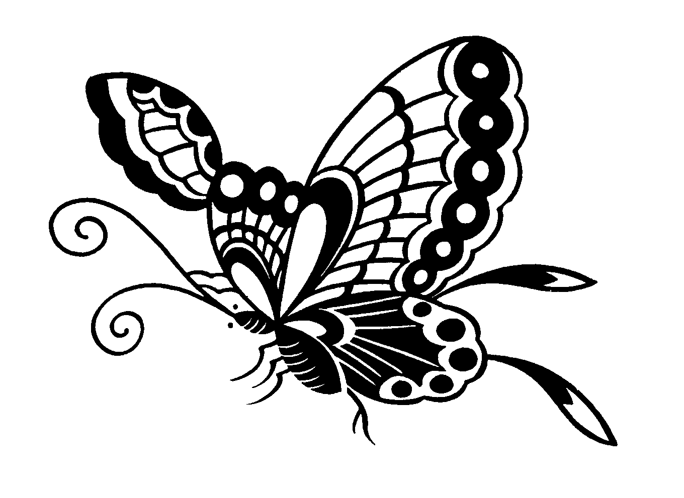 free clip art black and white butterfly - photo #28