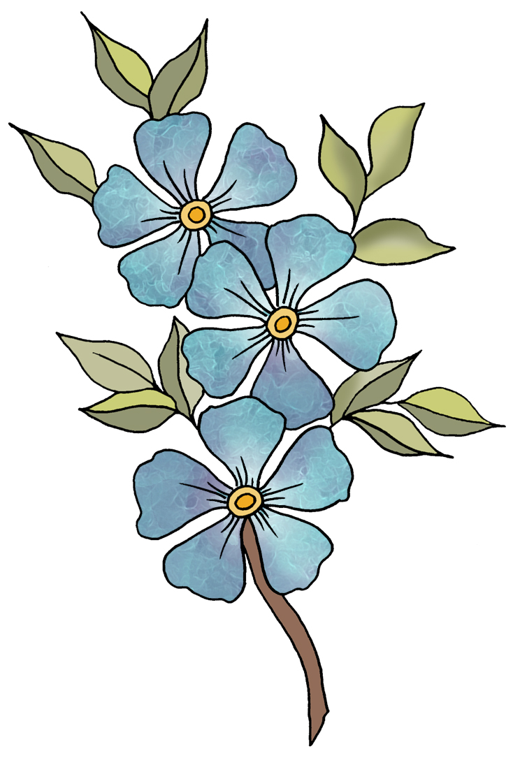 Flowers For > Blue Flowers Clip Art