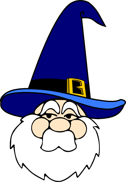 Wizard In Blue Hat clip art - vector clip art online, royalty free ...