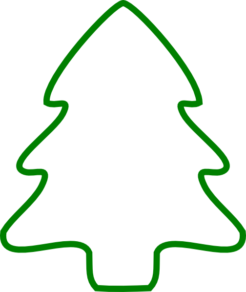 Green Christmas Tree Outline clip art - vector clip art online ...