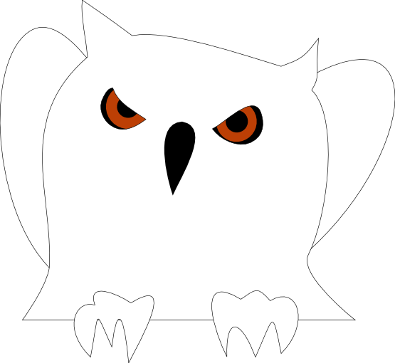 Clip Art: Disappointed Owl Black White Line Art ... - ClipArt Best ...