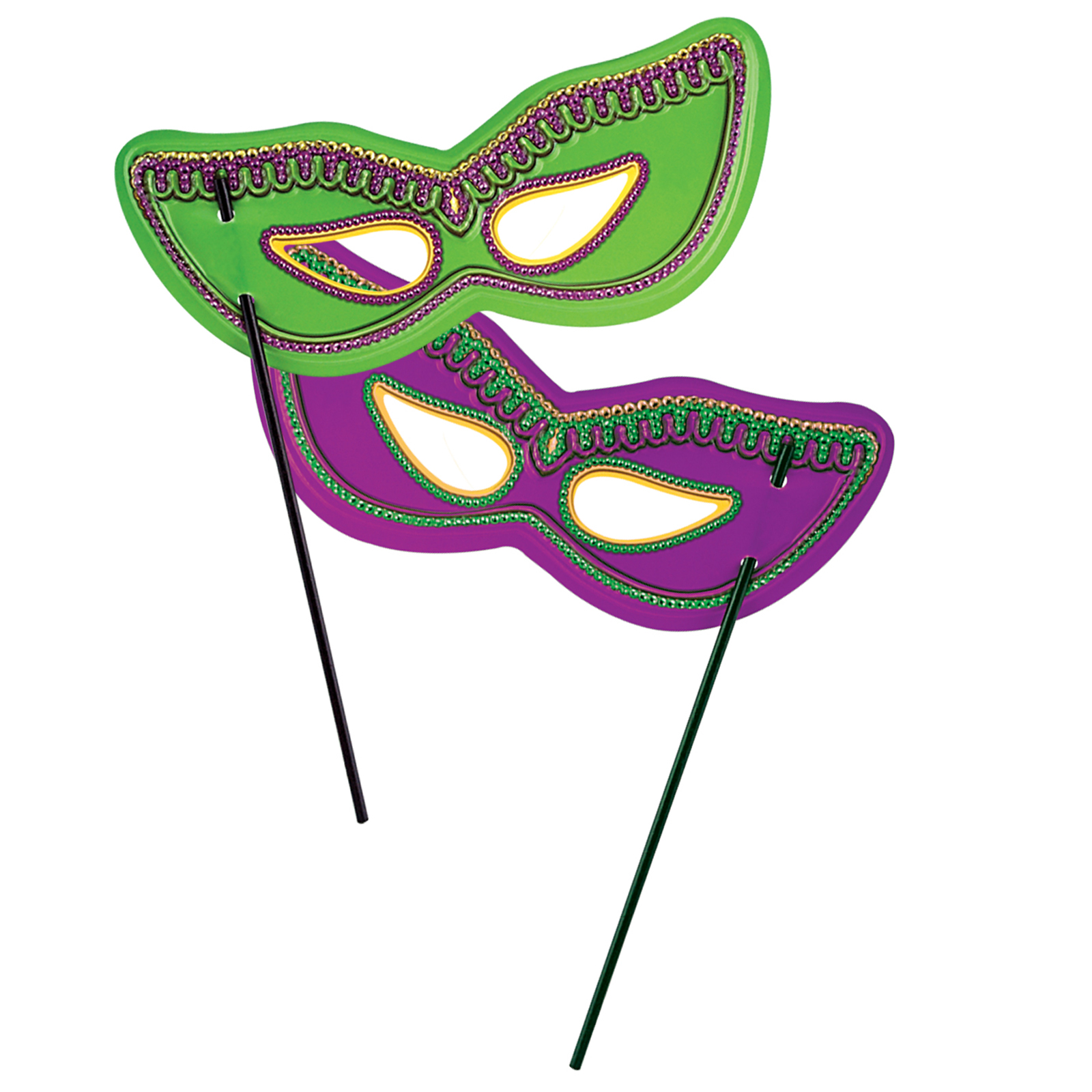 Plastic Mardi Gras Mask with Dowel | ThePartyWorks