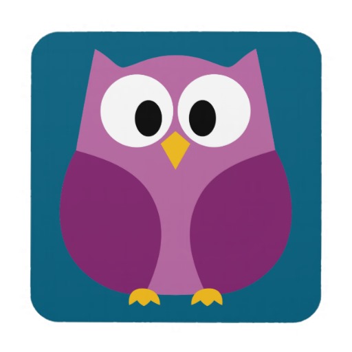 Cute Owl Cartoon Coaster | Zazzle