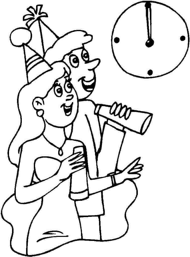 Free Colouring Pages New Year Celebration For Kids - #