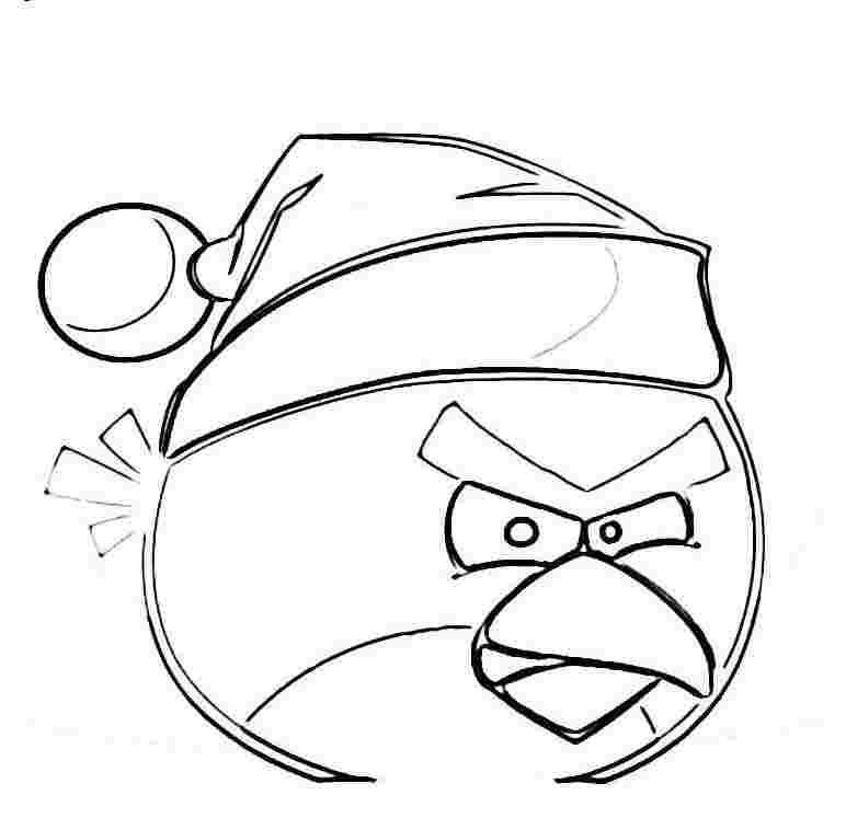 Printable Christmas Angry Birds Coloring Pages - smilecoloring.com