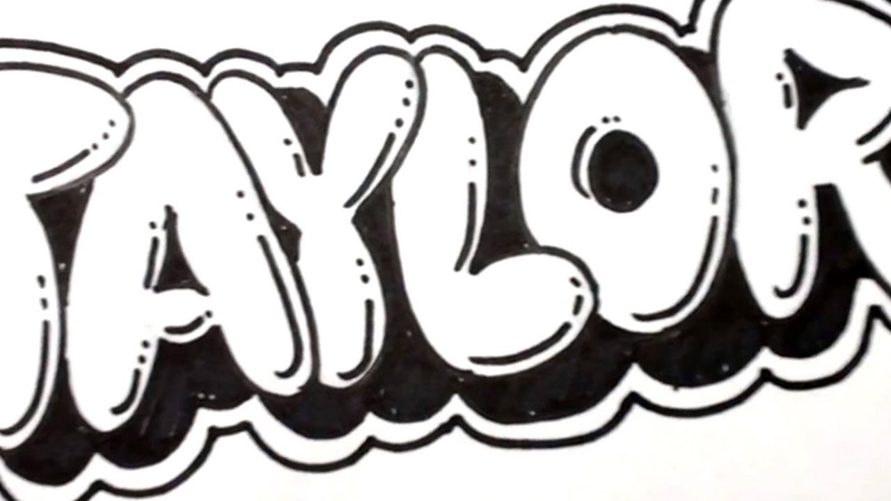 How to Draw Bubble Letters - Taylor in Graffiti Name Art - YouTube