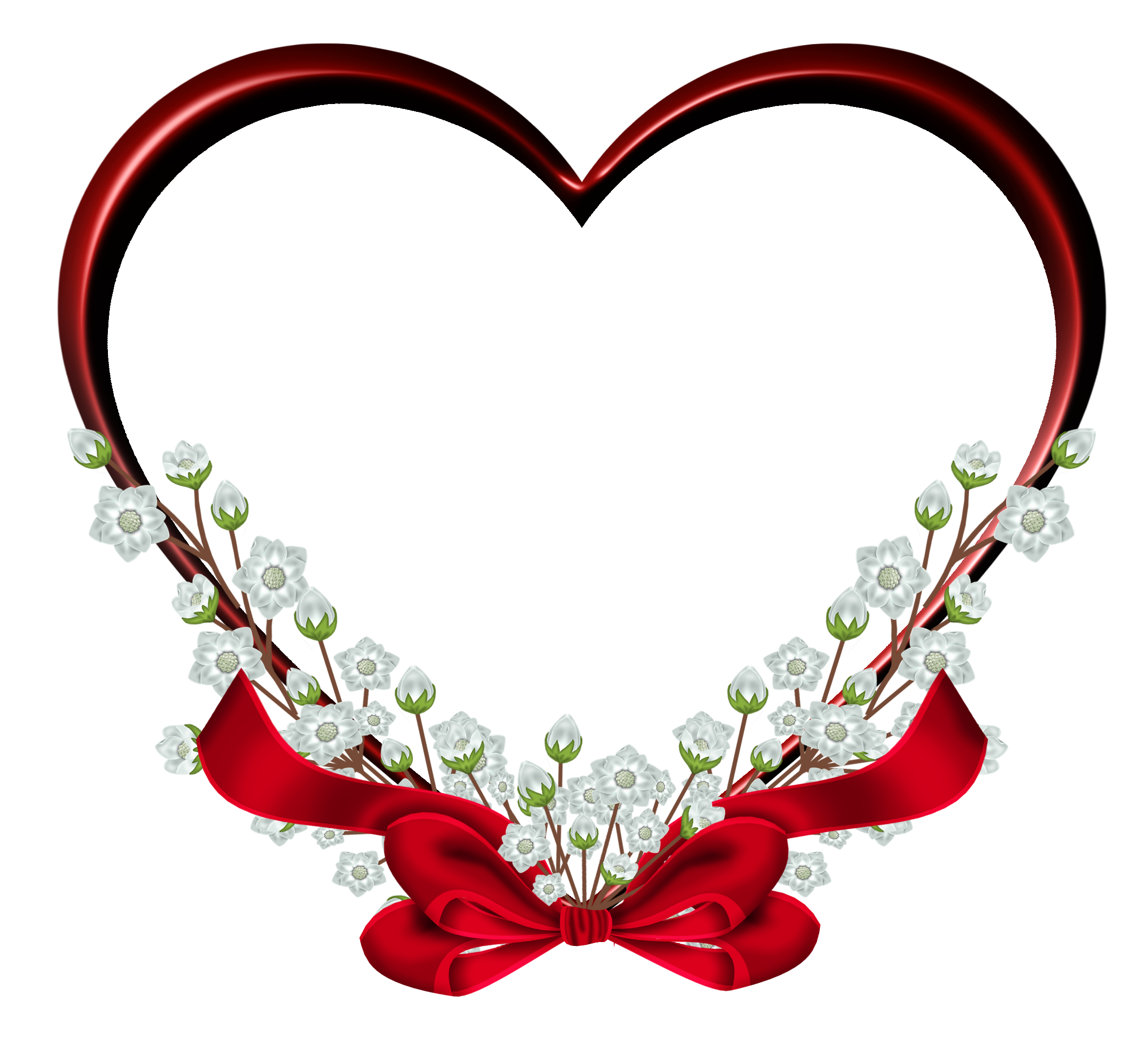 Transparent Red Heart Frame Decor PNG Clipart