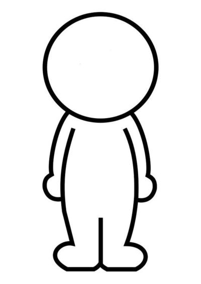 Printable of a figure with an empty face. Have child draw wh ...