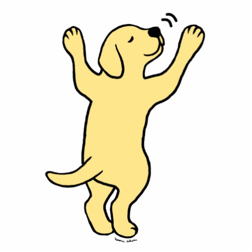Yellow Labrador Puppy Hug Cartoon Photo Cutouts from Zazzle ...