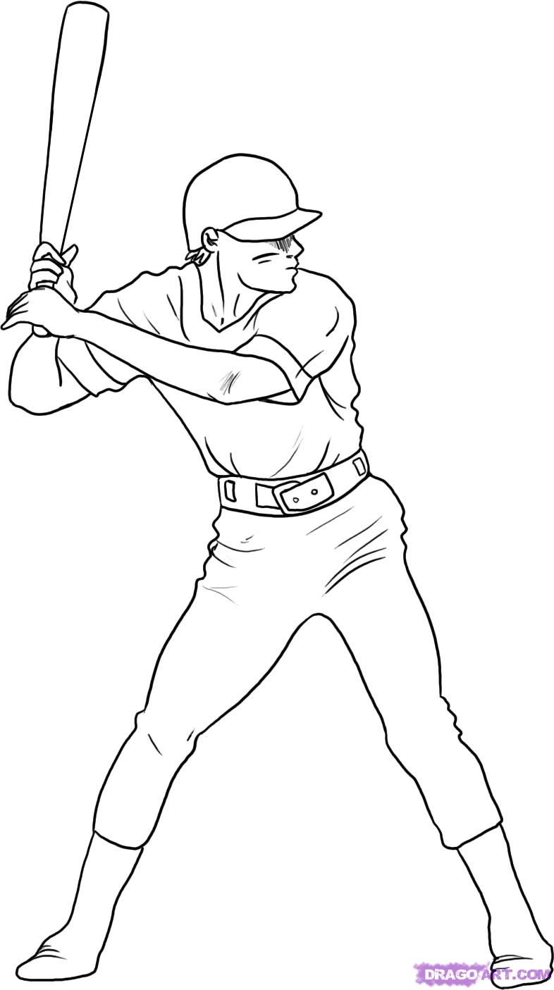 How To Draw A Baseball Player Step By Step Sports Pop Culture