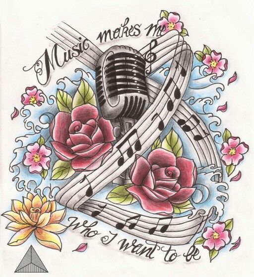 Music makes me who i want to be flowers music notes microphone ...