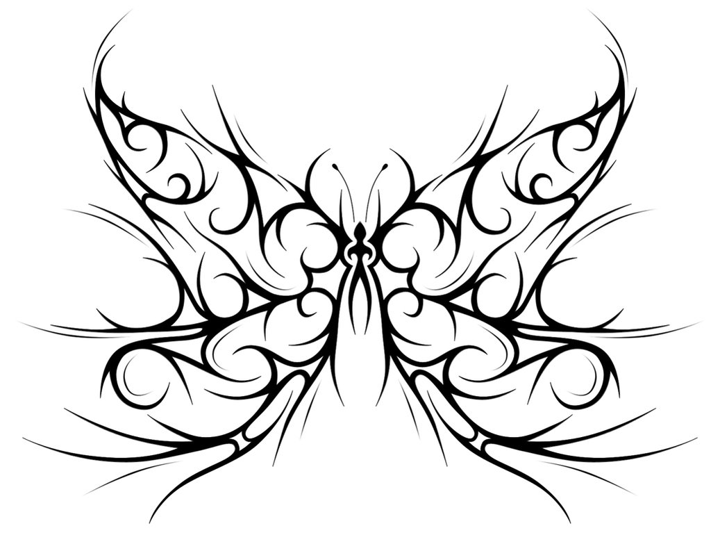 Tribal Butterfly Drawings - ClipArt Best