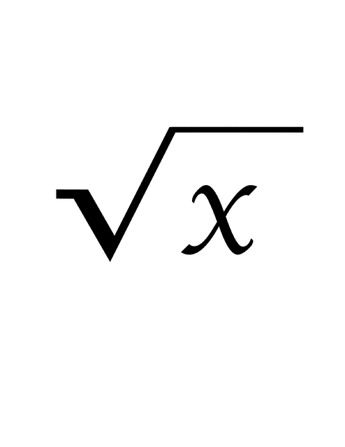 Flashcard of a math symbol for the Square Root of X | ClipArt ETC