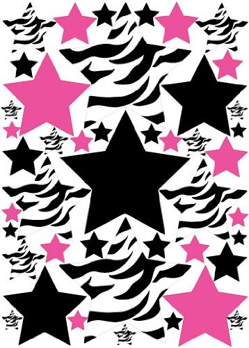 Amazon.com - Zebra Print Star Wall Stickers/Decals/Wall Decor ...
