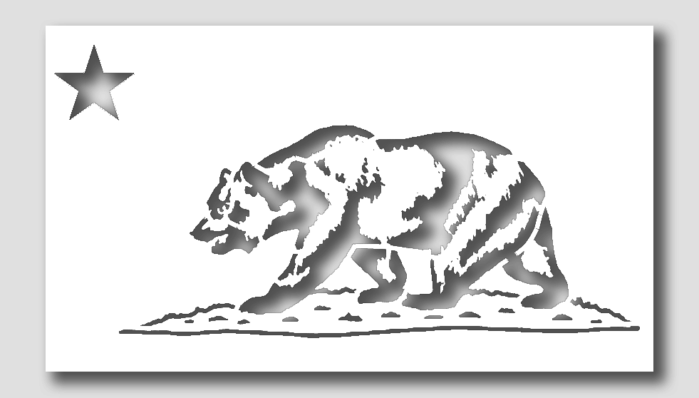 California Bear State Flag Stencil | SP Stencils
