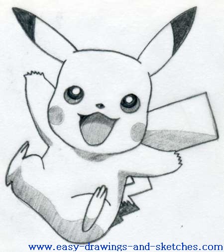 Easy Cool Drawings Pikachu Smilling With Hearts | Wallzip