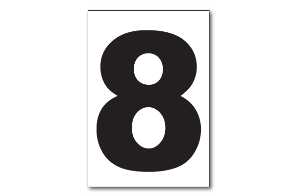 Vinyl Numbers, Number 8 Sticker - H.H.H. Incorporated Waste Decals