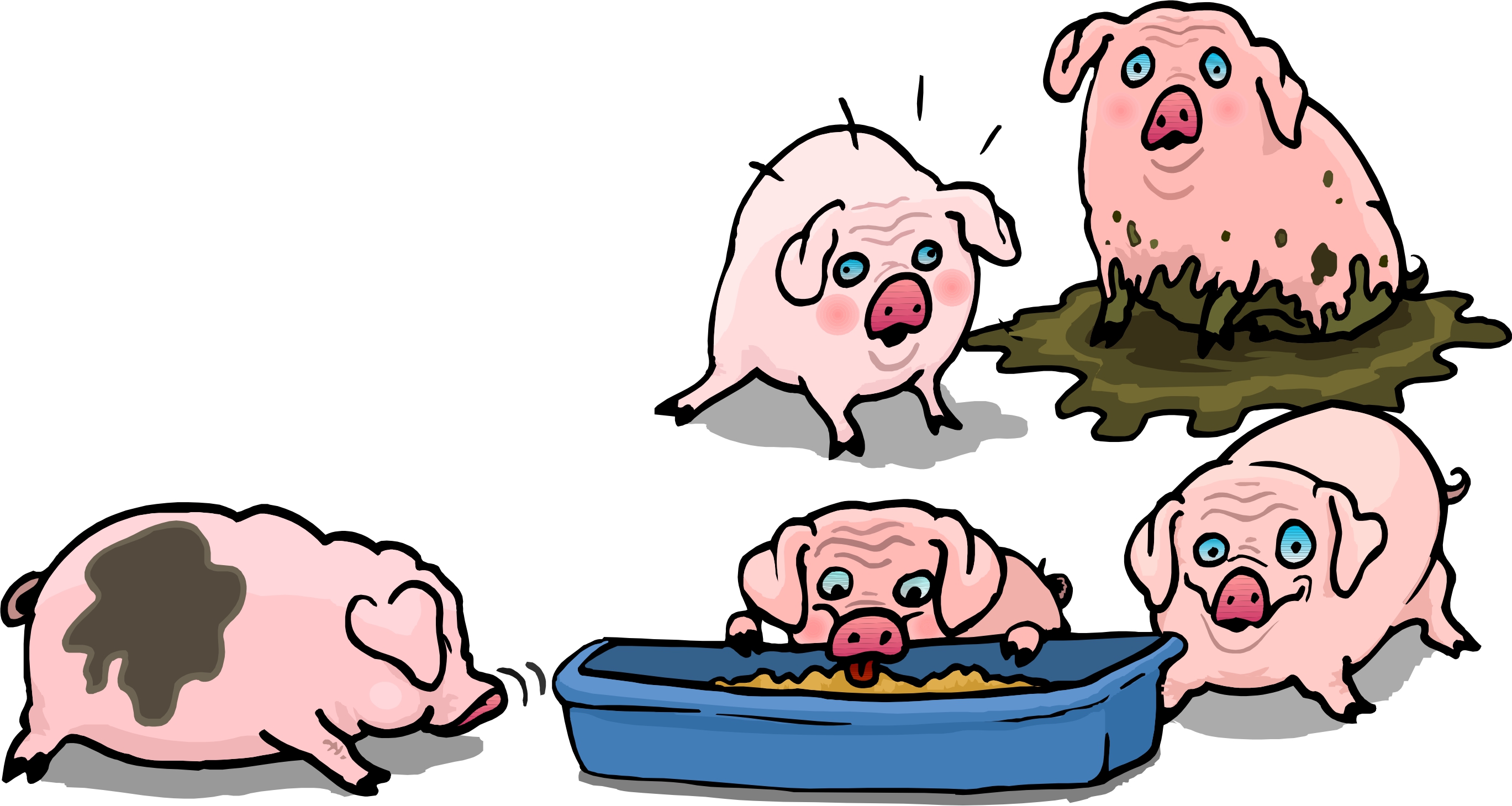 Cartoon Pig Eating Food Clipart - Free Clip Art Images