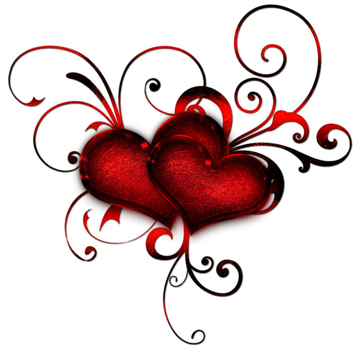 Red hearts with curls by Lyotta on deviantART