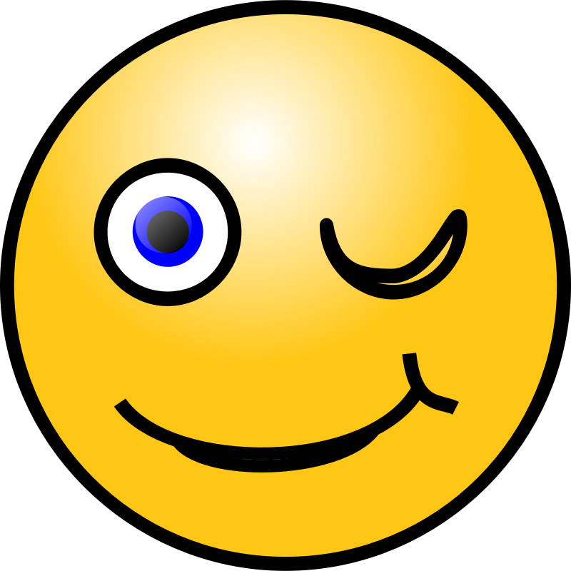 Clipart - Emoticons: Winking face
