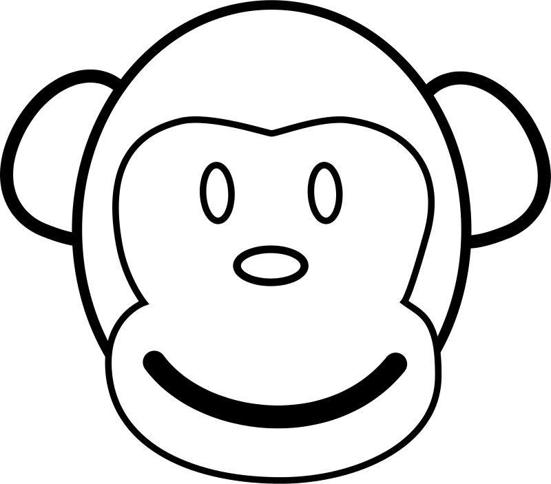 Monkey Line Art Free Vector / 4Vector