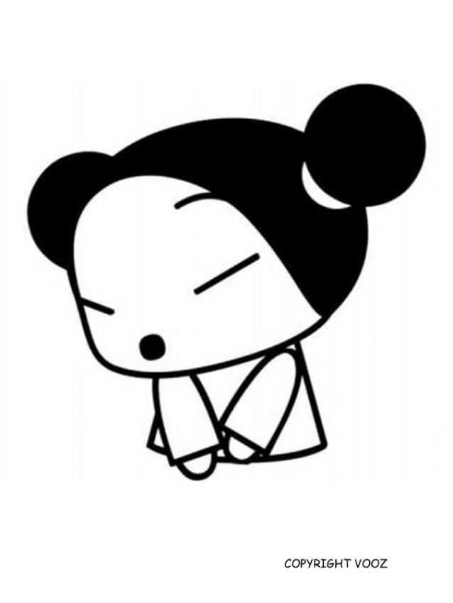 PUCCA coloring pages - Pucca and her chopsticks