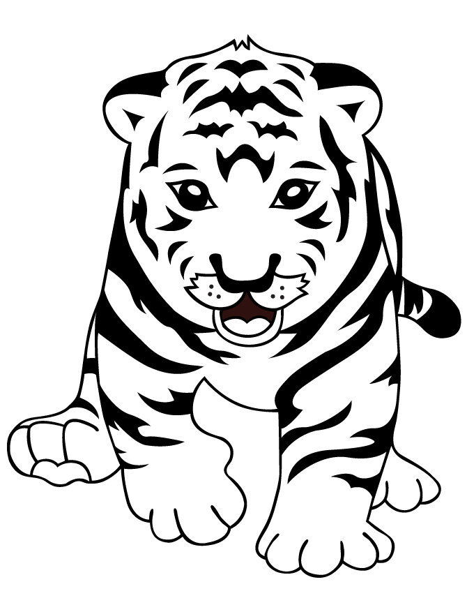 Baby Tiger Cartoon Coloring Pages Images & Pictures - Becuo