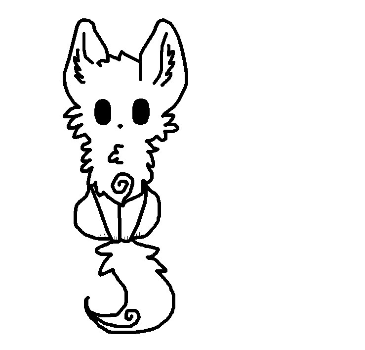 Long-eared Fox Lineart :. ~ MS Paint Friendly by valwolf on deviantART