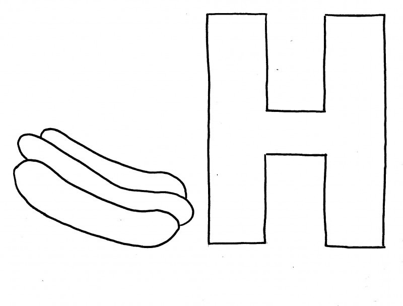 H Is For Hotdog Coloring Pages - Kids Colouring Pages