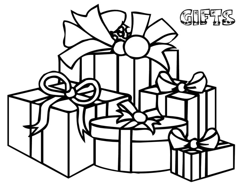 Bunch of Christmas Gifts for Everyone Coloring Page: christmas ...