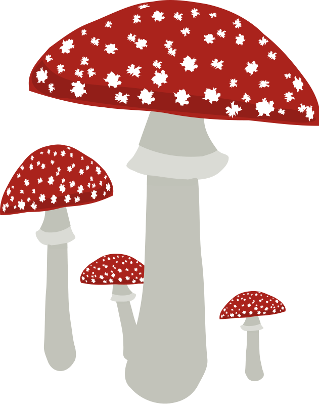 Free Group of Mushrooms Clip Art