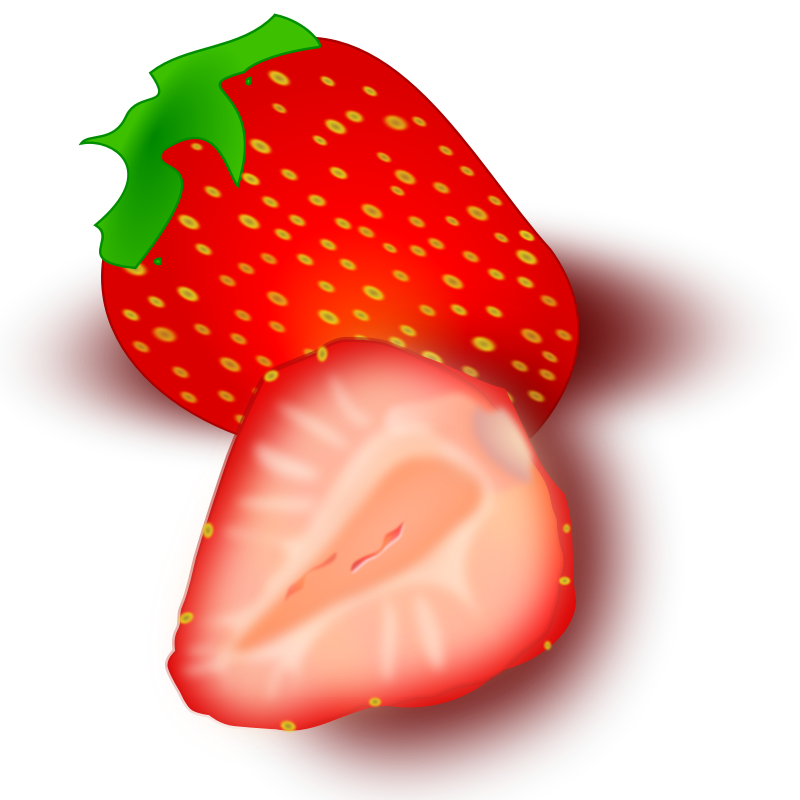 Clipart - strawberry flat shaded