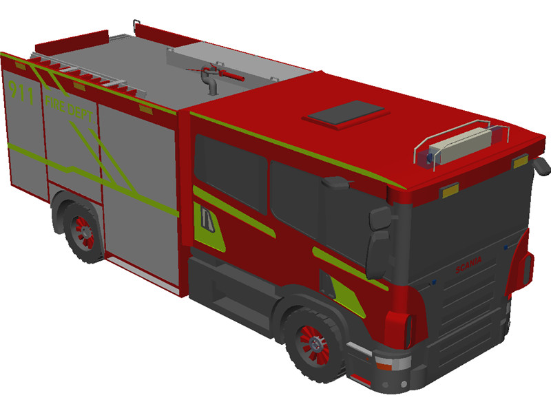 Scania Fire Truck 3D Model Download | 3D CAD Browser