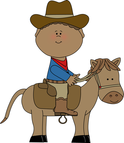 Cowboy on a Horse Clip Art - Cowboy on a Horse Image