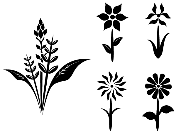Free Flower Plant Vector Silhouettes | Download Free Vector Art