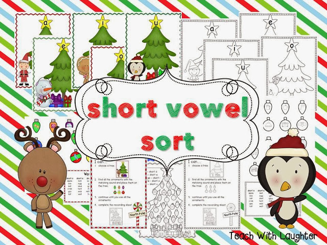 Teach With Laughter: Christmas Short Vowel Sorting Station