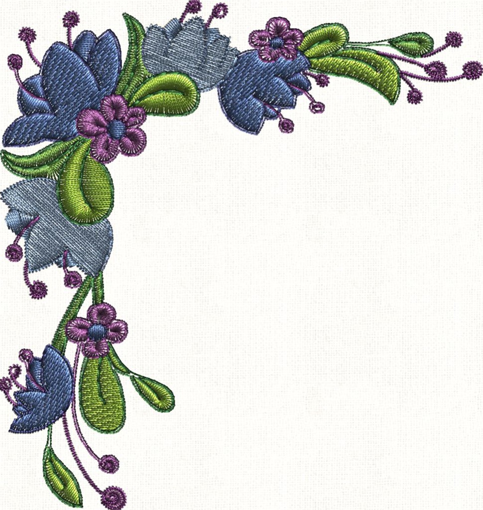 Corner-Embroidery-flowers- ...