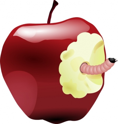 Download Apple With Worm clip art Vector Free