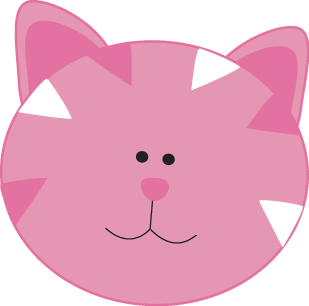 Pink Cat Face Clip Art - Pink Cat Face Image