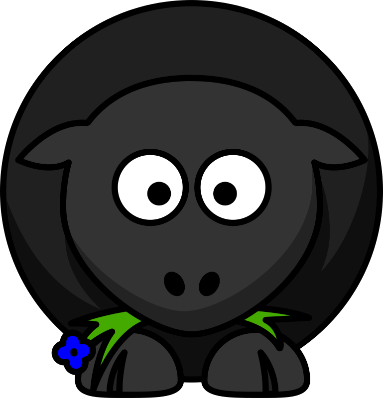dark sheep head art