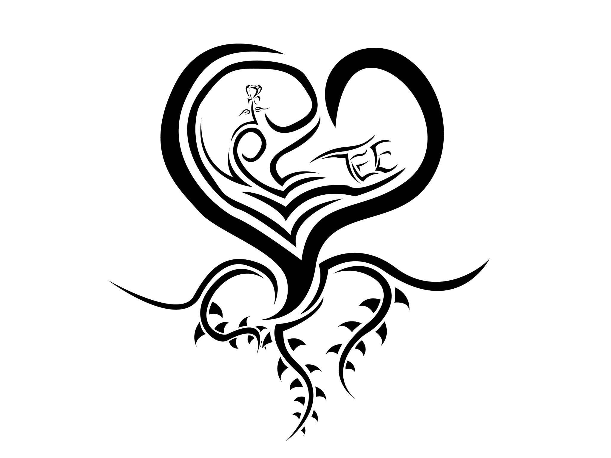 Curved Heart Tattoo Wallpaper 2048x1536 px Free Download ...
