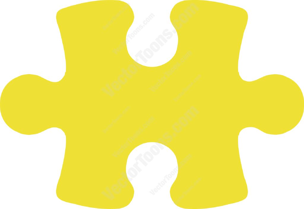 Yellow puzzle piece | Stock Cartoon Graphics | Vector Toons