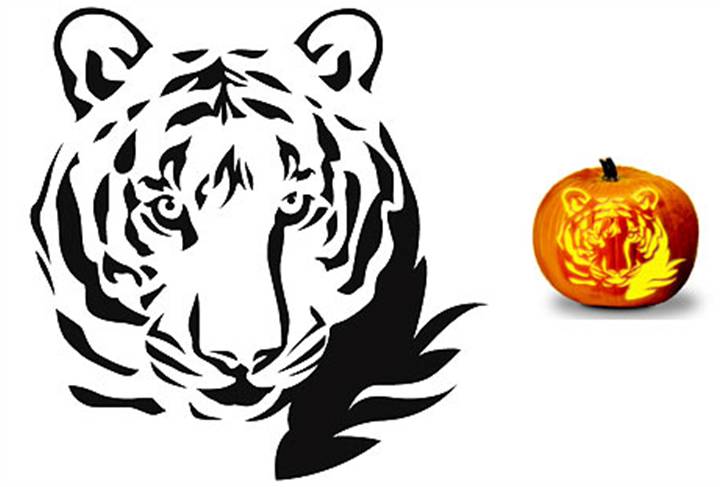 Tigers Pumpkin Stencils